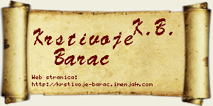 Krstivoje Barać vizit kartica